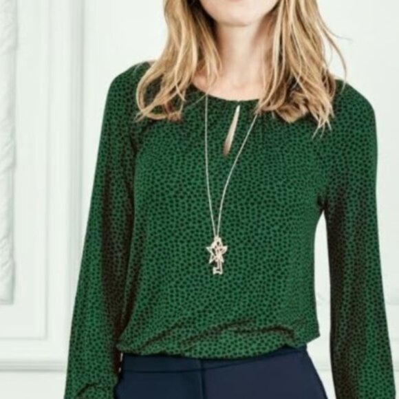 Boden Women's "Vicky" Blouse With Keyhole Neck Size 16 - Picture 1 of 13